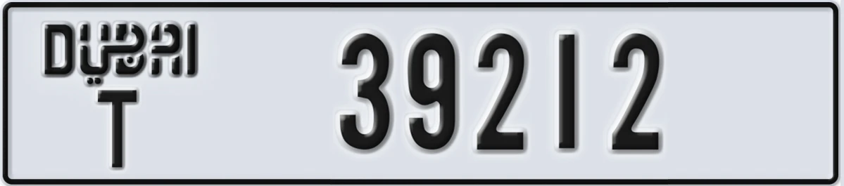 UAE License Plate Dubai T 39212