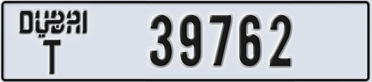 UAE License Plate Dubai T 39762