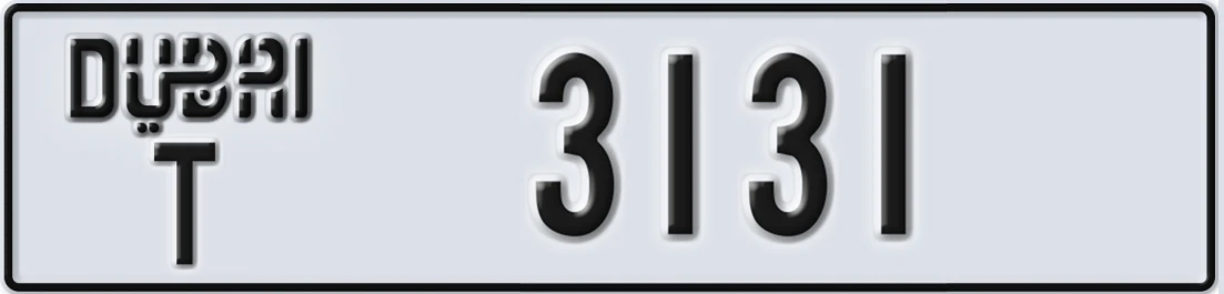 UAE License Plate Dubai T 3X131