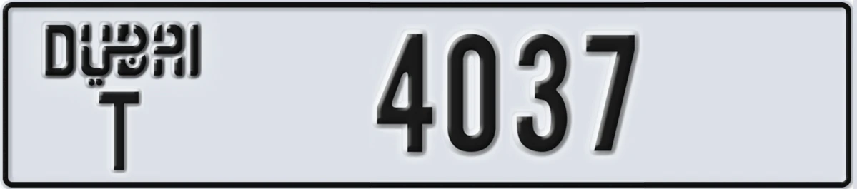 UAE License Plate Dubai T 4037