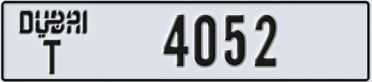 UAE License Plate Dubai T 4052