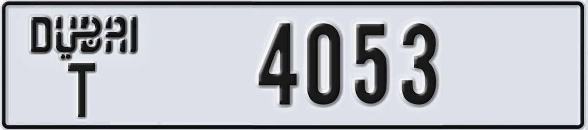 UAE License Plate Dubai T 4053