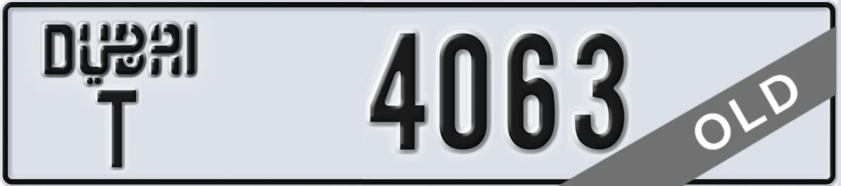 UAE License Plate Dubai T 4063