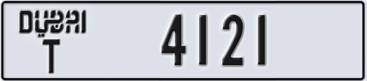 UAE License Plate Dubai T 4121