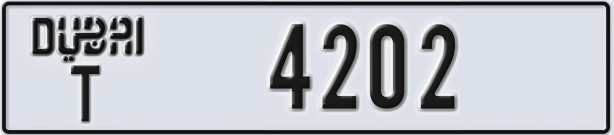 UAE License Plate Dubai T 4202