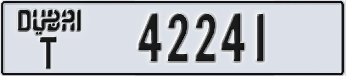 UAE License Plate Dubai T 42241