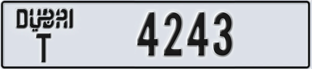 UAE License Plate Dubai T 4243