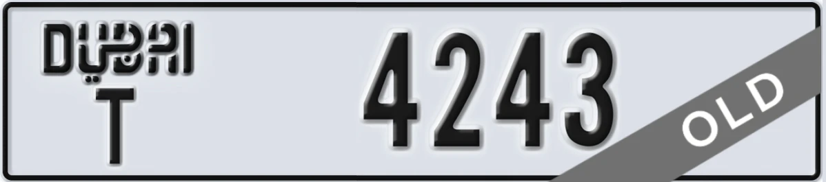 UAE License Plate Dubai T 4243