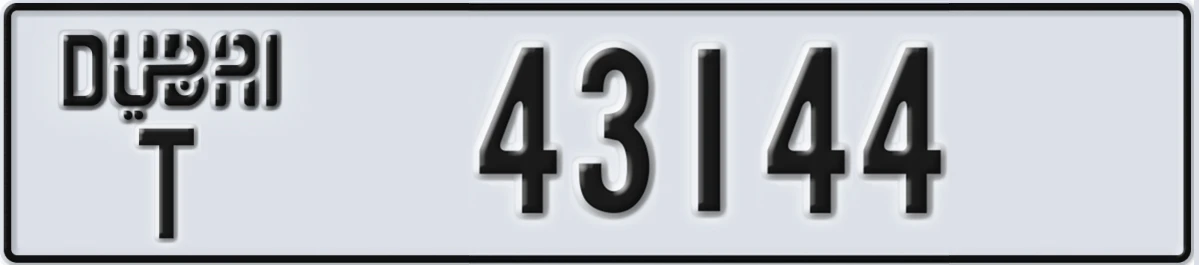 UAE License Plate Dubai T 43144