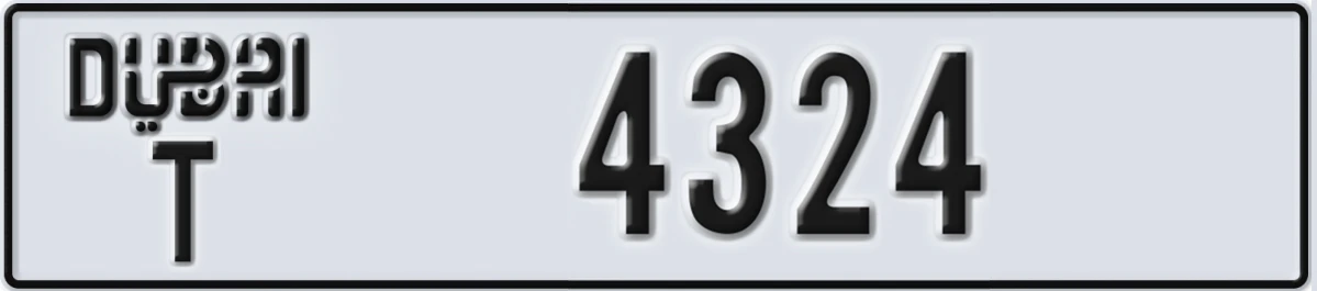 UAE License Plate Dubai T 4324