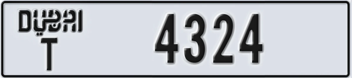UAE License Plate Dubai T 4324