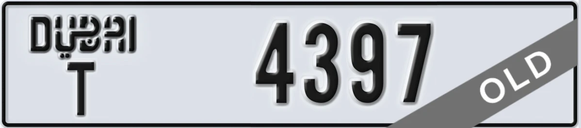 UAE License Plate Dubai T 4397
