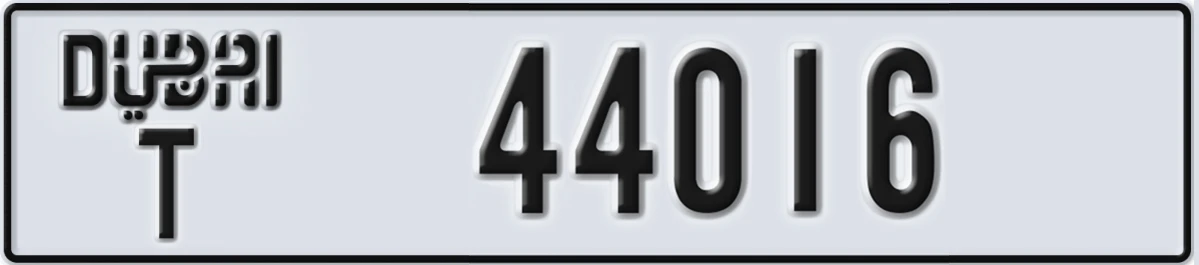 UAE License Plate Dubai T 44016