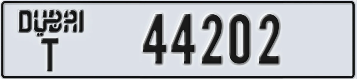 UAE License Plate Dubai T 44202