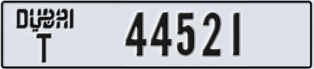 UAE License Plate Dubai T 44521
