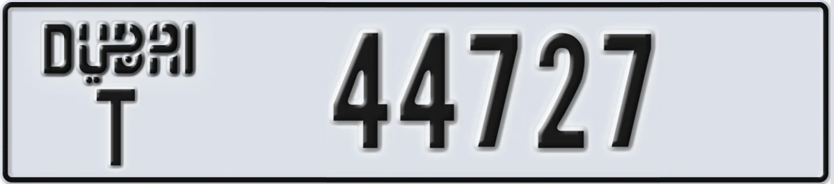 UAE License Plate Dubai T 44727