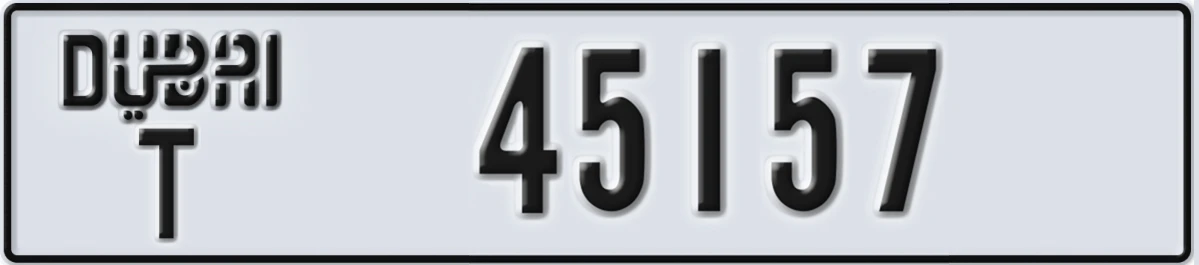 UAE License Plate Dubai T 45157