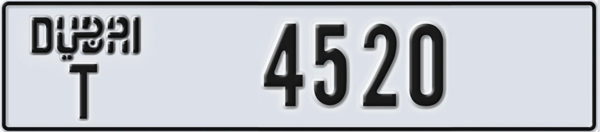 UAE License Plate Dubai T 4520