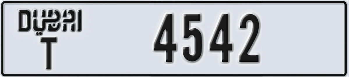 UAE License Plate Dubai T 4542