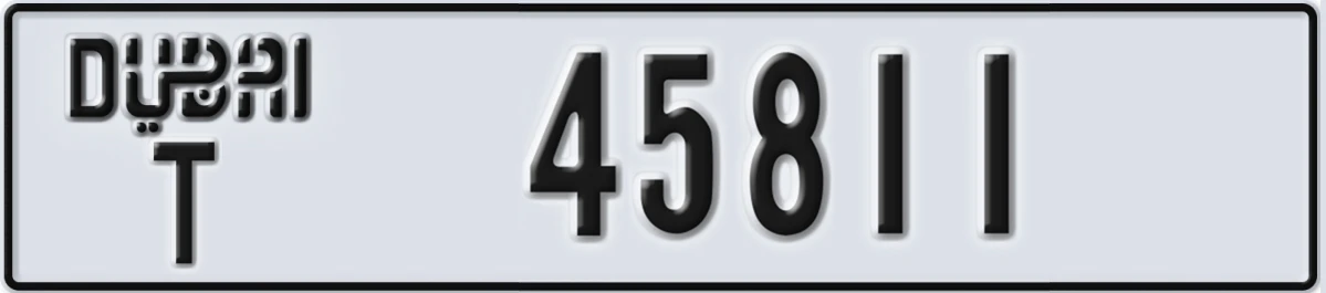 UAE License Plate Dubai T 45811