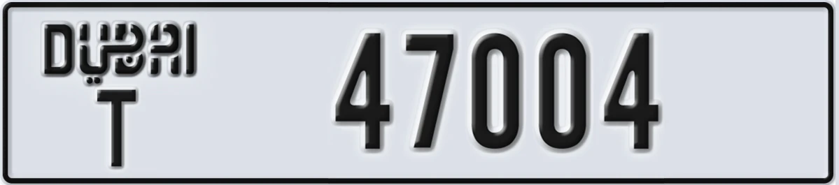 UAE License Plate Dubai T 47004
