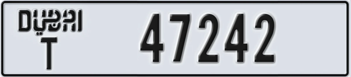 UAE License Plate Dubai T 47242
