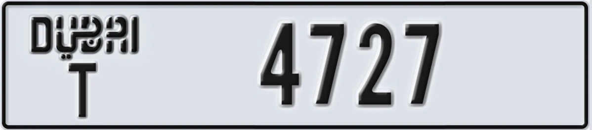 UAE License Plate Dubai T 4727