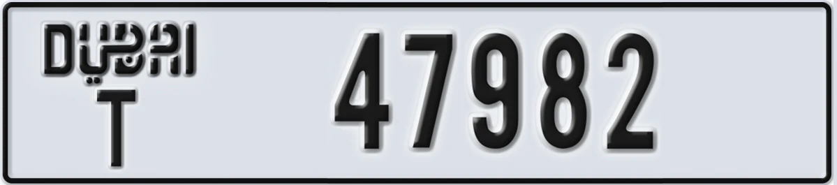 UAE License Plate Dubai T 47982