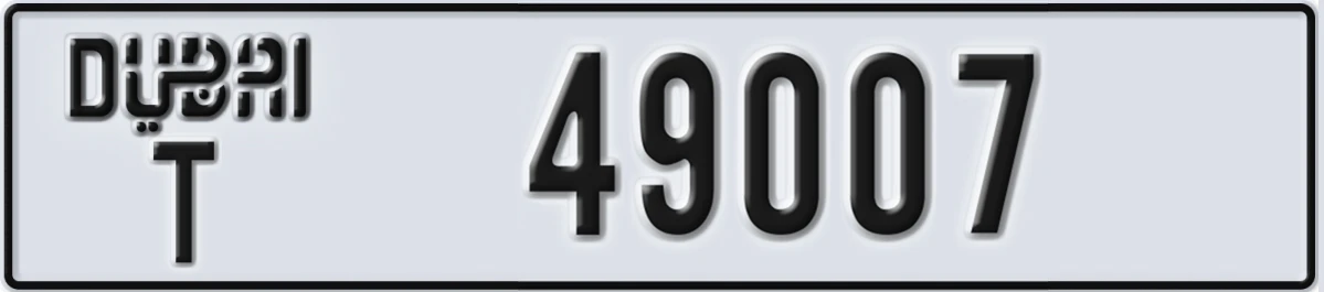 UAE License Plate Dubai T 49007
