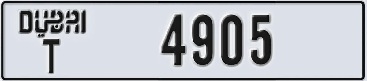 UAE License Plate Dubai T 4905