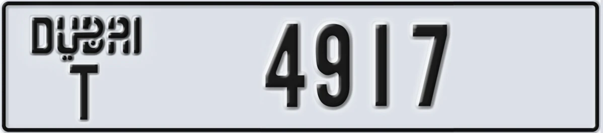UAE License Plate Dubai T 4917