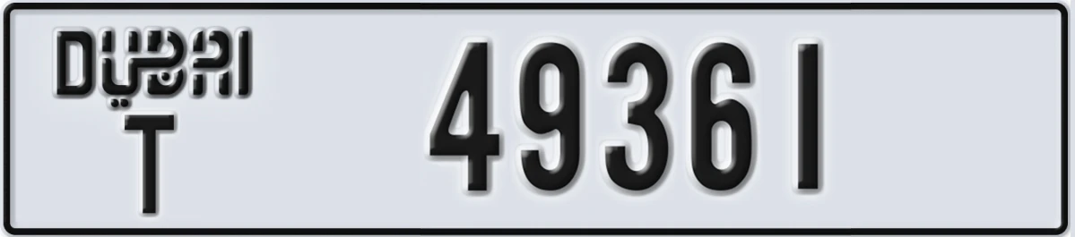 UAE License Plate Dubai T 49361