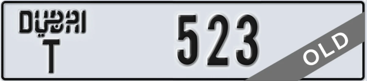 UAE License Plate Dubai T 523