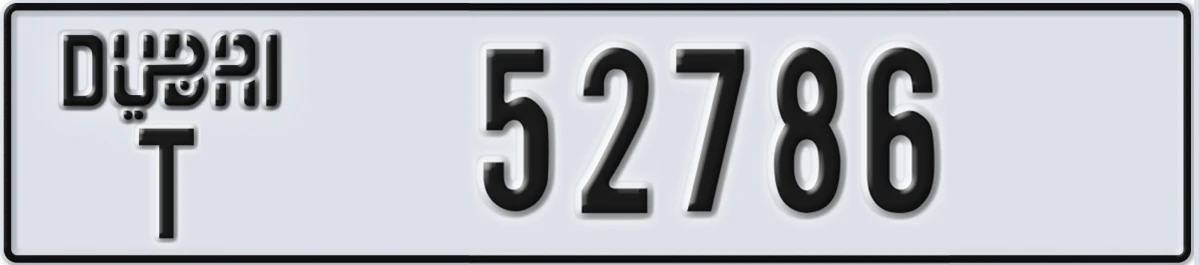 UAE License Plate Dubai T 52786