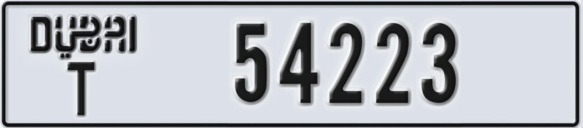 UAE License Plate Dubai T 54223