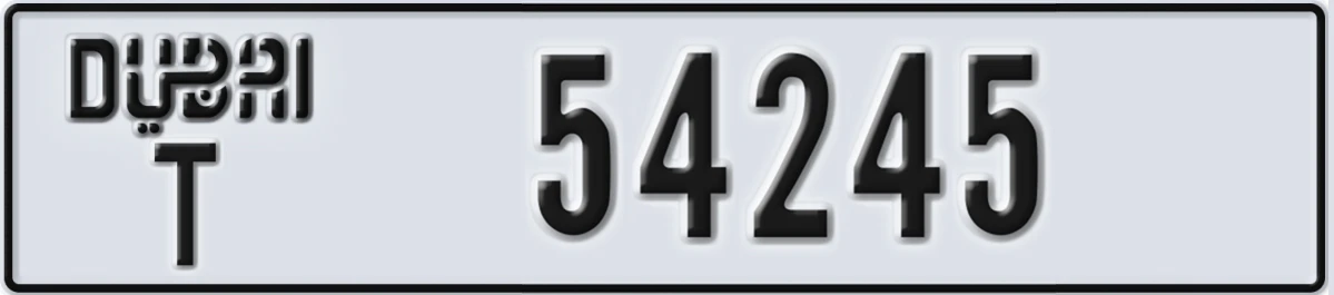 UAE License Plate Dubai T 54245