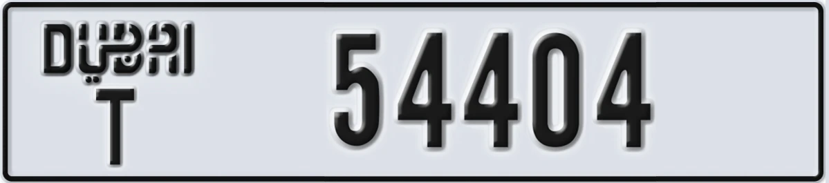 UAE License Plate Dubai T 54404