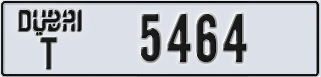 UAE License Plate Dubai T 5464X