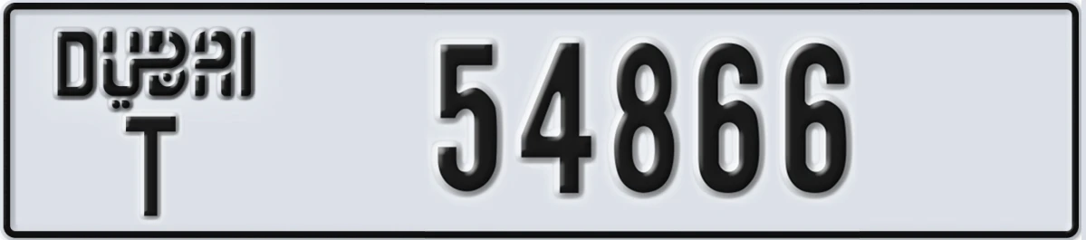 UAE License Plate Dubai T 54866
