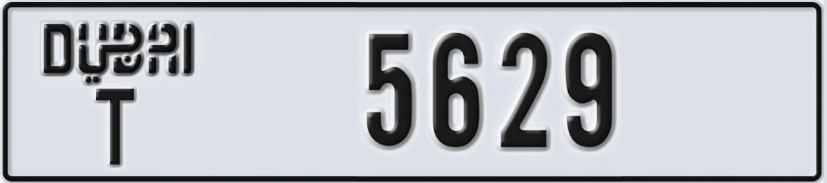 UAE License Plate Dubai T 5629