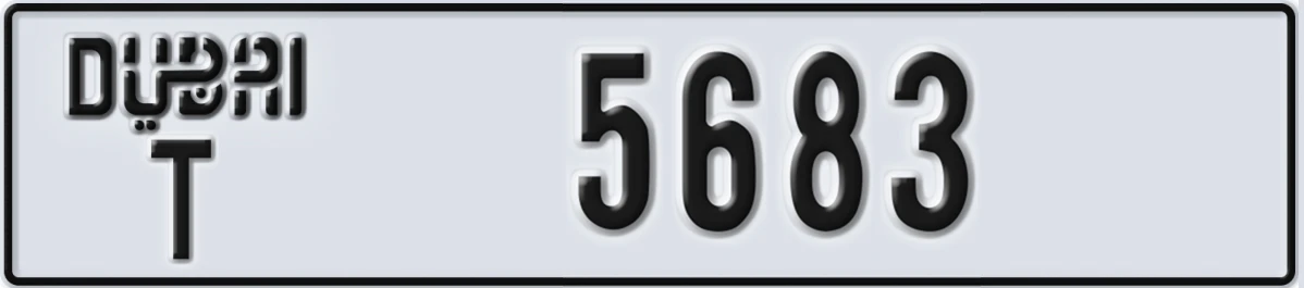 UAE License Plate Dubai T 5683
