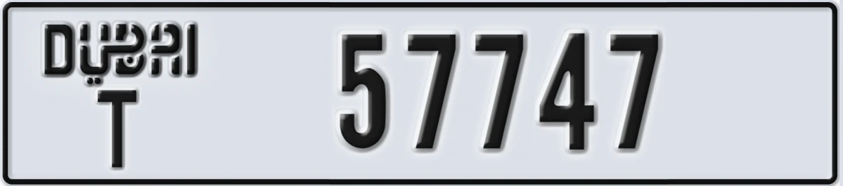 UAE License Plate Dubai T 57747