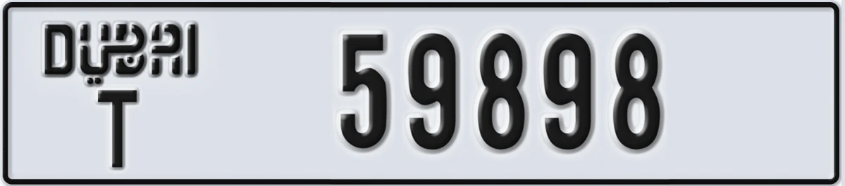 UAE License Plate Dubai T 59898