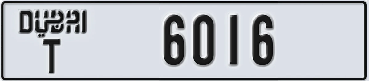 UAE License Plate Dubai T 6016