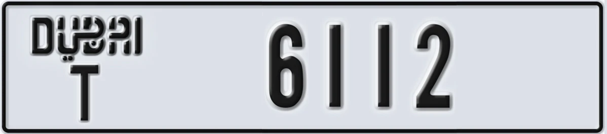 UAE License Plate Dubai T 6112