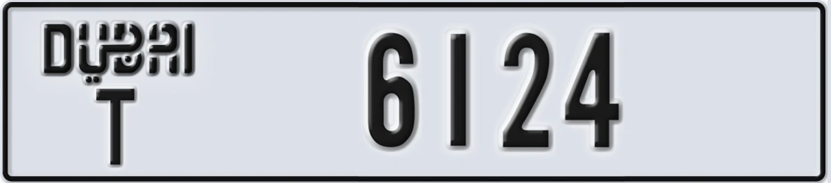 UAE License Plate Dubai T 6124