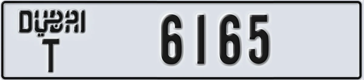 UAE License Plate Dubai T 6165