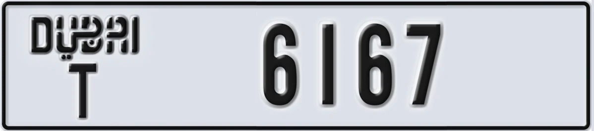 UAE License Plate Dubai T 6167