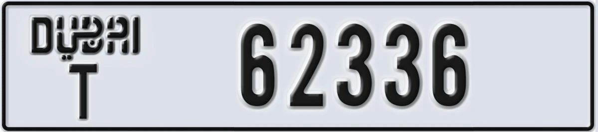 UAE License Plate Dubai T 62336