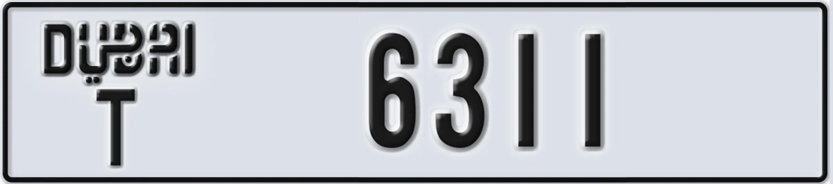 UAE License Plate Dubai T 6311